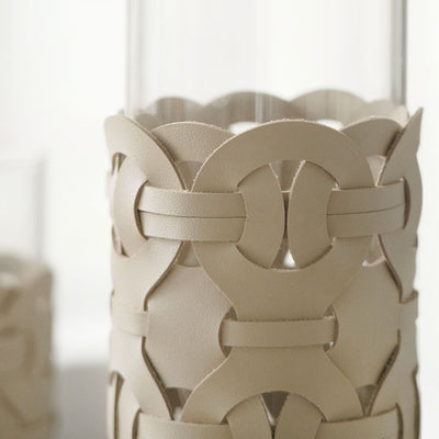 Noriega Leather Glass Table Vase