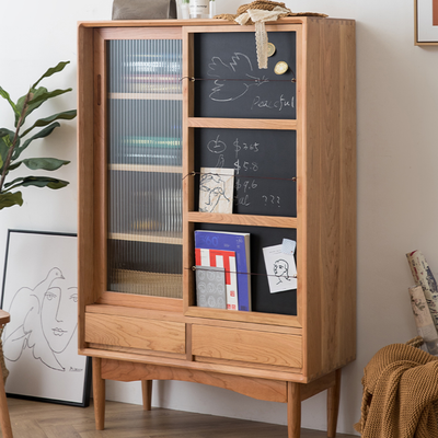 Skriva Wood Bookcase With Chalkboard